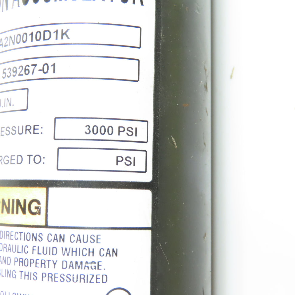 Parker A2N0010D1K Piston Accumulator 10 CU.IN. 3000 PSI