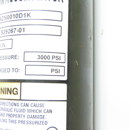 Parker A2N0010D1K Piston Accumulator 10 CU.IN. 3000 PSI