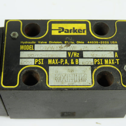 Parker D1VW1CNYWF Directional Hydraulic Control Valve 120/60-110/50 V/Hz 5000PSI