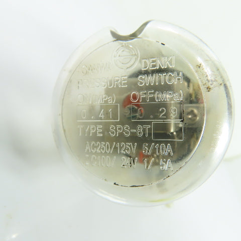 Sanwa Denki SPS-8T Pressure Vacuum Switch 0.41MPa ON 0.29MPa OFF