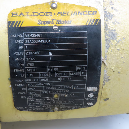 Boston Gear 724-30K-B7-J1-R0 1HP Gear Motor 1760RPM 230/460V 3Ph 30:1 Ratio