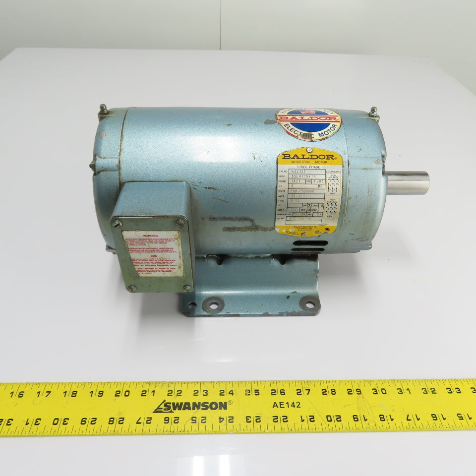 Baldor M3212T 5HP AC Electric Motor 208-230/460V 3Ph 182T Frame 3450RPM