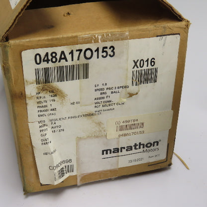 Marathon 48A17O153E 1/2HP Direct Drive Blower Electric Motor 115V 1625RPM