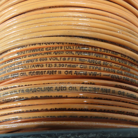 Southwire E23919 Orange 12 AWG 3.307mm2 CU Type THHN or THWN-2 600V Wire 400'