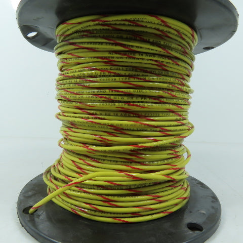 Alan Wire E83039 Yellow/Red 14 AWG 600V THHN THWN-2 MTW Electrical Wire 300'
