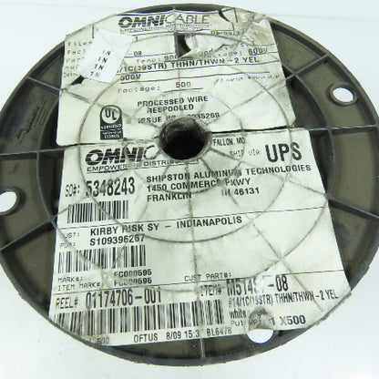 Omni Cable M514ST-08 Yellow/White 14 AWG 19STR CU 600V THHN/TWHN-2 Wire 400'