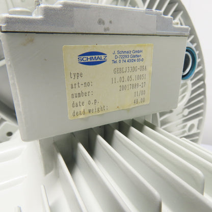 Schmalz 11.02.05.10051 GEBL-J33DG-USA 3.8kW Vacuum Blower 230/460V 3Ph