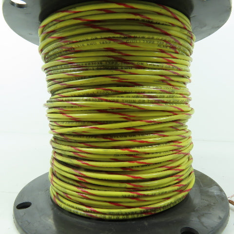 Alan Wire M514ST 14 AWG 600V THHN THWN-2 MTW Yellow Red Stripe Wire 400'