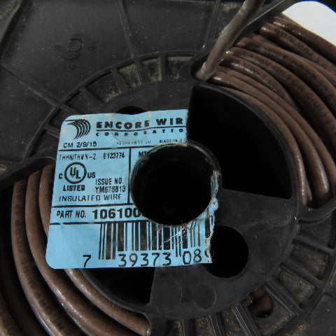 Encore 106100 12 AWG 600V THHN THWN-2 MTW AWM Brown Electrical Wire 300'