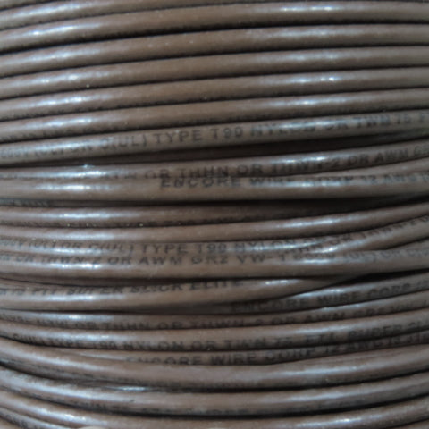 Encore 106100 12 AWG 600V THHN THWN-2 MTW AWM Brown Electrical Wire 300'