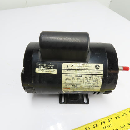 Emerson EU1002B 1HP Commercial Duty Pump Motor 3450RPM 115/208-230V 56J 1Ph