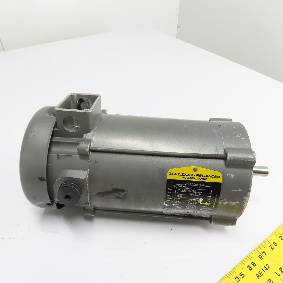 Baldor CDP3450 1HP Baldor DC Industrial Motor 90V 2500RPM 56C TEFC Tested