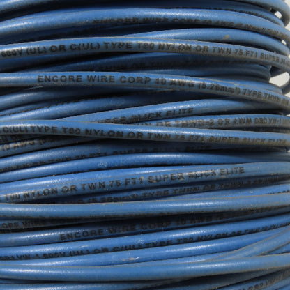 Encore Wire Corp 10 AWG 600V Solid THHN THWN-2 Blue Electrical Wire 500'