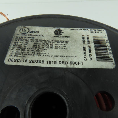 GCC 653071 16 AWG 600V 1000V Boat Cable MTW AWM DRD Red Electrical Wire 400'