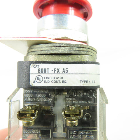 Allen-Bradley 800T-FX A5 Ser T Push Pull Emergency Stop Button Switch