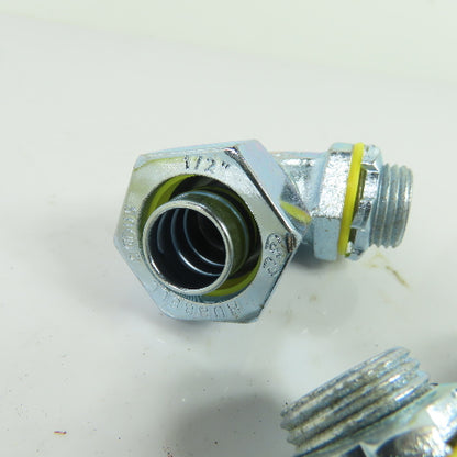 90 Degree Liquid-Tight Metal Conduit Fittings Iron 1/2" Trade Size Lot of 3