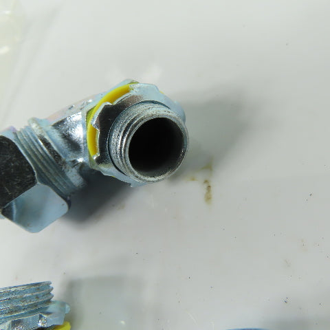 90 Degree Liquid-Tight Metal Conduit Fittings Iron 1/2" Trade Size Lot of 3