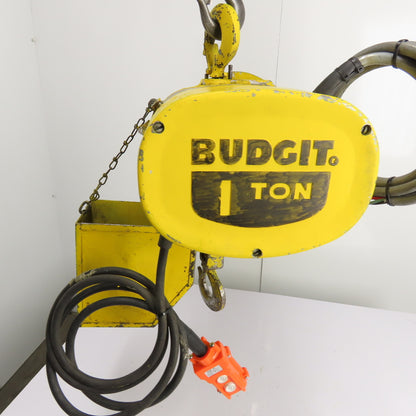 Budgit 113454-10 1 Ton 2000LB Electric Chain Hoist 10' Lift 230/460V 3Ph 16FPM
