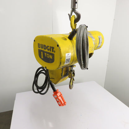 Budgit 113454-10 1 Ton 2000LB Electric Chain Hoist 10' Lift 230/460V 3Ph 16FPM