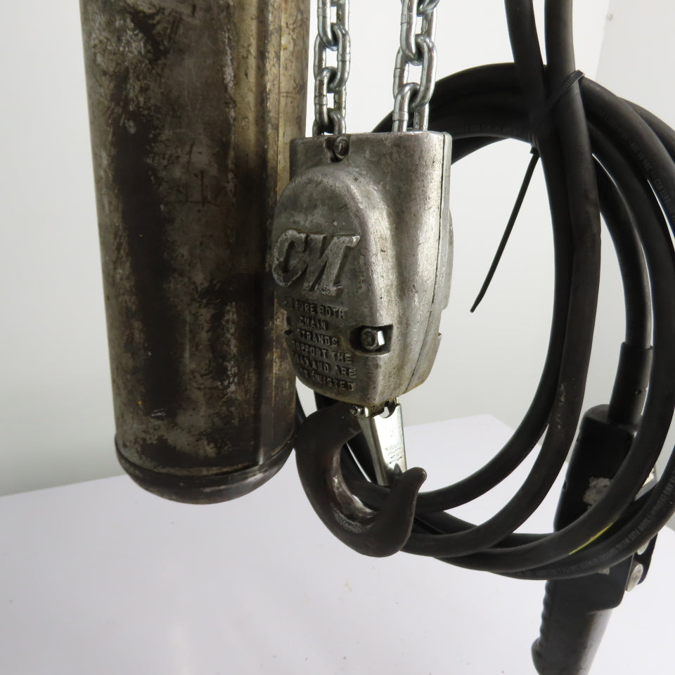 CM Lodestar Model H 1 Ton 2000LB Electric Chain Hoist 10' Lift 220/460V 3Ph 8FPM