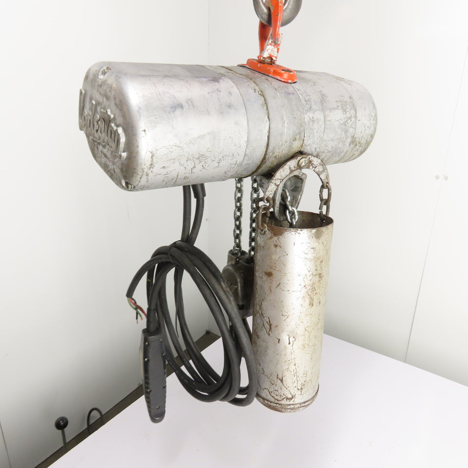 CM Lodestar Model H 1 Ton 2000LB Electric Chain Hoist 10' Lift 220/460V 3Ph 8FPM
