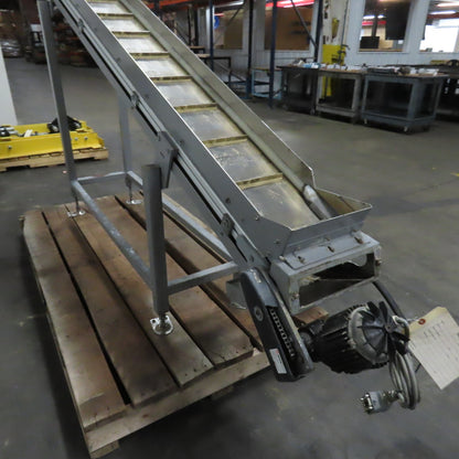 RNA FP120 120" x 9" Incline Cleated Belt Conveyor 230/400V 3Ph 6.5FPM Tested