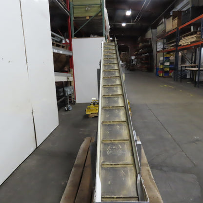 RNA FP120 120" x 9" Incline Cleated Belt Conveyor 230/400V 3Ph 6.5FPM Tested