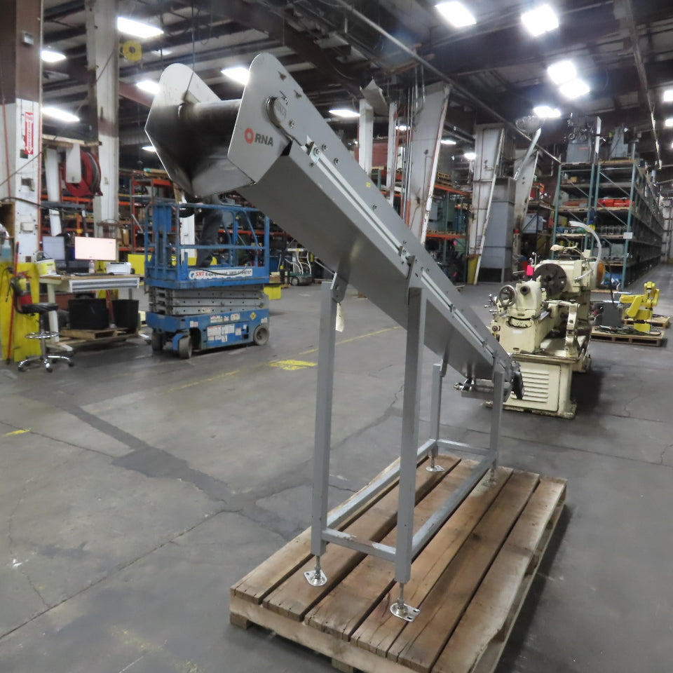 RNA FP120 120" x 9" Incline Cleated Belt Conveyor 230/400V 3Ph 6.5FPM Tested