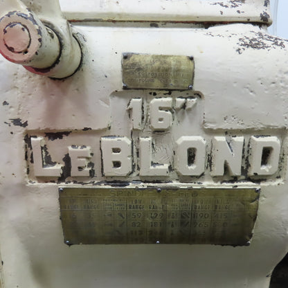 LeBlond 16" Swing x 54" Between Centers Engine Lathe 3Ph 480V Only