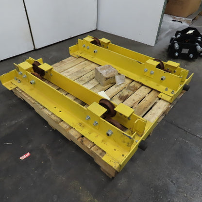 48" Manual Push/Pull Bridge Crane Runner End Trucks For 5" I-Beam Lot Of 2