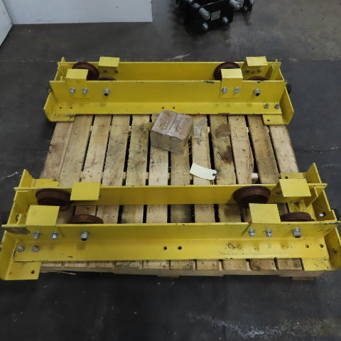 48" Manual Push/Pull Bridge Crane Runner End Trucks For 5" I-Beam Lot Of 2