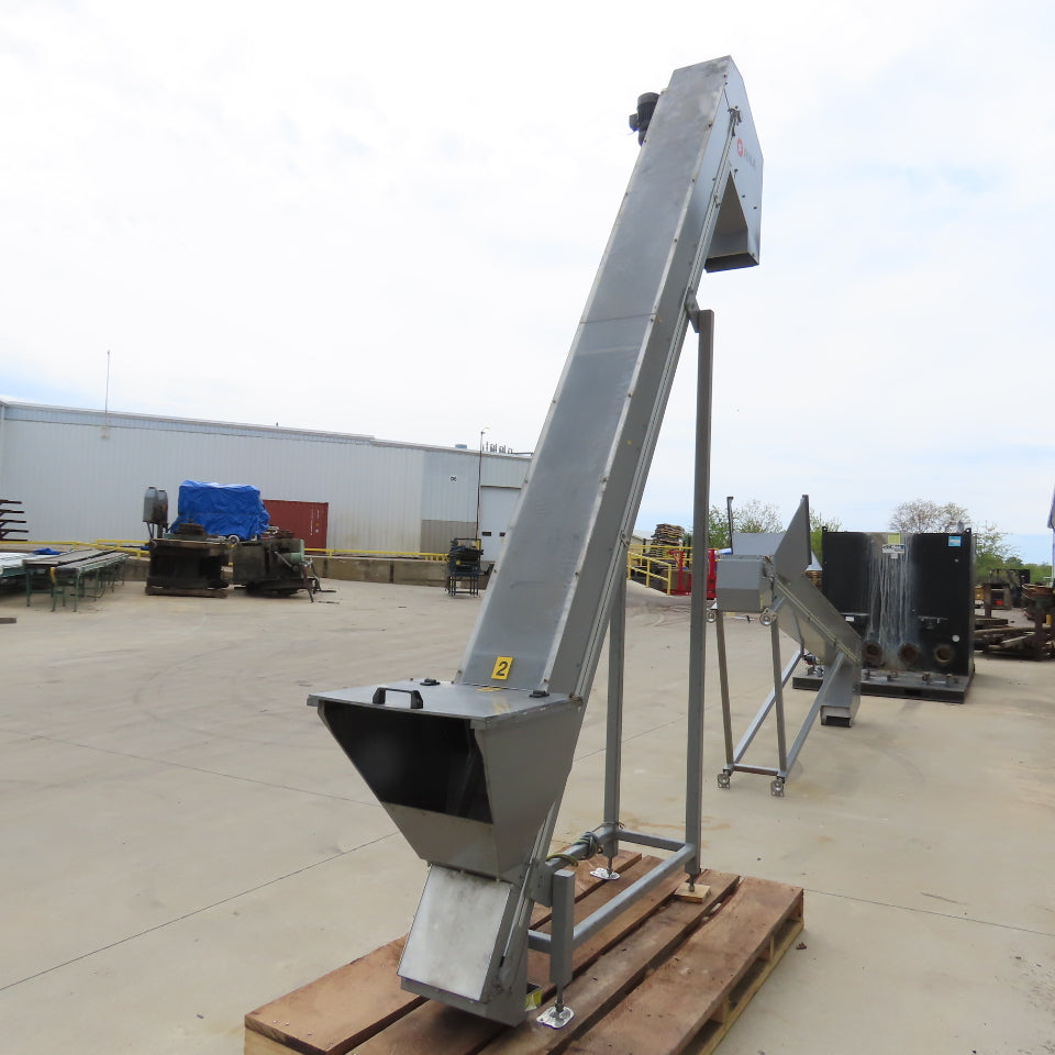 RNA STF 60-250 7"x132" Belt Feed Incline Conveyor Elevator 230/400V 59"Discharge