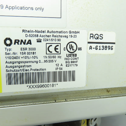 RNA REOVIB MFS 268-12A-IP54 ESR 3000/12 Vibrating Feeder Frequency Converter