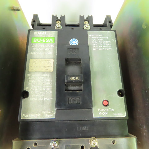 Fuji Electric BU-ESA3060 60A 3-Pole Circuit Breaker 480VAC