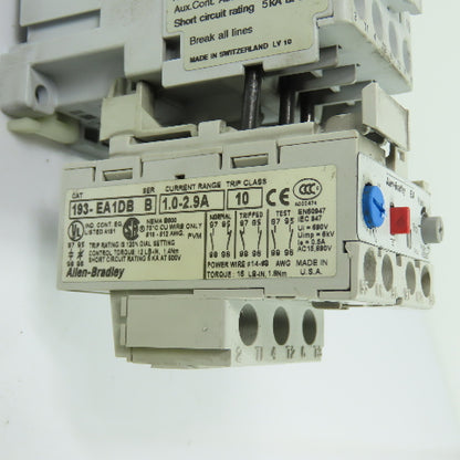 Allen-Bradley 100-C09*10 Contactor 120VAC W/ 193-EA1DB Overload Relay 1.0-2.9A