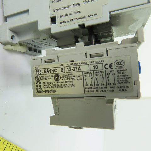 Allen-Bradley 100-C30*00 30A Contactor 120V W/ 193-EA1HC 12-37A Overload Relay