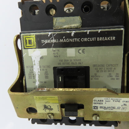 Square D FAL34080 80A Circuit Breaker 480V W/ Type CFA50 Handle Mechanism