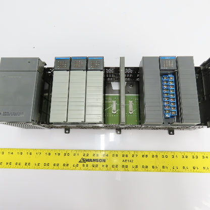 Allen-Bradley 1746-A10 SLC 500 10-Slot Rack W/ 1746-P2 Power Supply & (4) IB16