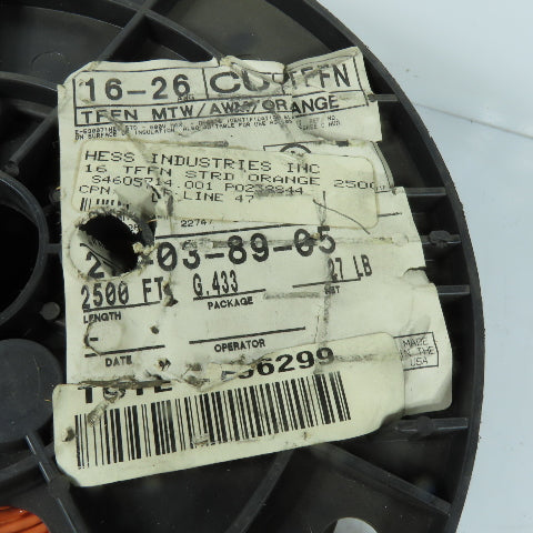 Hess 16 AWG TFFN MTW AWM Stranded Machine Tool Wire Orange 1040'