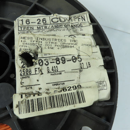 Hess 16 AWG TFFN MTW AWM Stranded Machine Tool Wire Orange 1040'