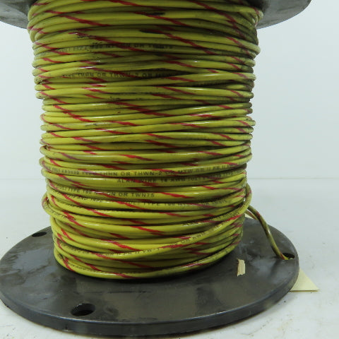 Omni M514ST-08 14 AWG 1C THHN THWN-2 Stranded Wire Yellow with Red Stripe 350'