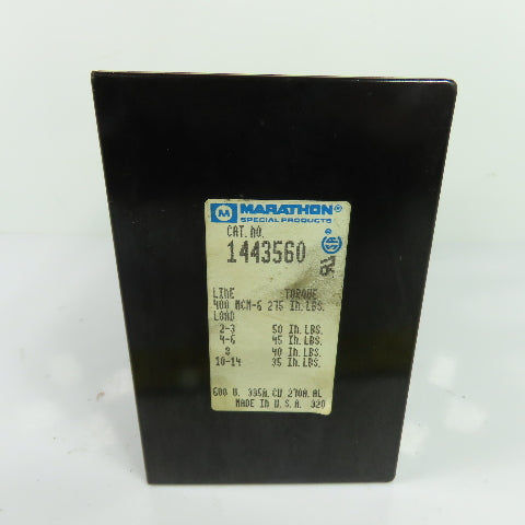 Marathon Special Products 1443560 3 Pole Power Terminal Block 600V 335A 400 MCM