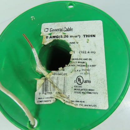 General Cable 10 AWG THHN THWN-2 Solid Electrical Wire White 400'