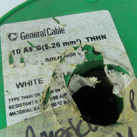 General Cable 10 AWG THHN THWN-2 Solid Electrical Wire White 340'