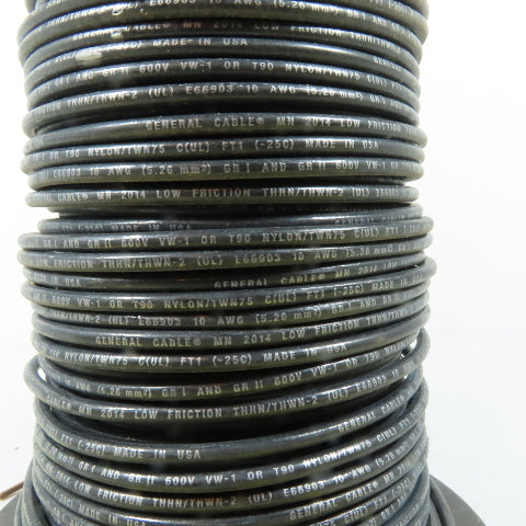 General Cable 10 AWG THHN THWN-2 Solid Electrical Wire Black 400'