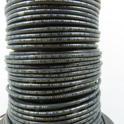 General Cable 10 AWG THHN THWN-2 Solid Electrical Wire Black 400'