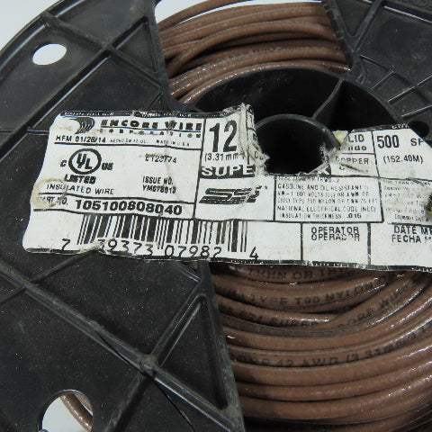 Encore 105100808040 12 AWG THHN THWN-2 Solid Electrical Wire Brown 400'