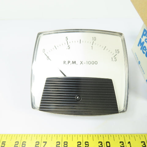 General Electric Analog Tachometer Panel Meter 100uADC 0-15/0-1.5 1500 RPM