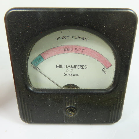 Simpson 0-5mA DC Milliamperes Analog Panel Meter