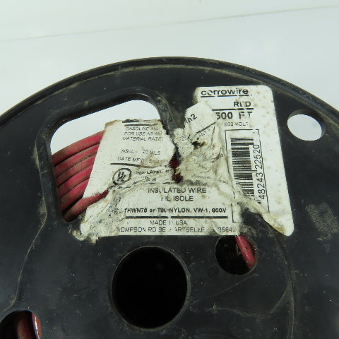 Cerro Wire 10AWG THHN Red Solid Copper Electrical Wire 600V Broken Spool 320'